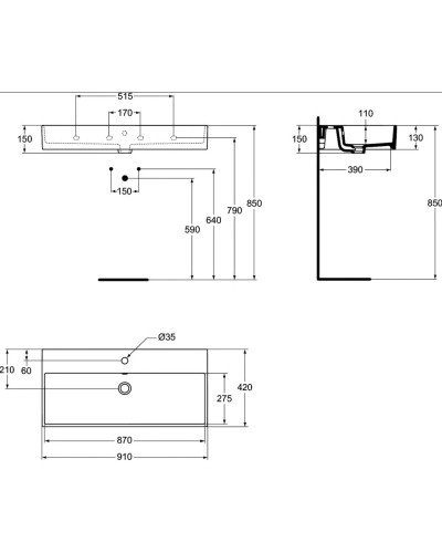 Раковина 91 см Ideal Standard Strada K078601