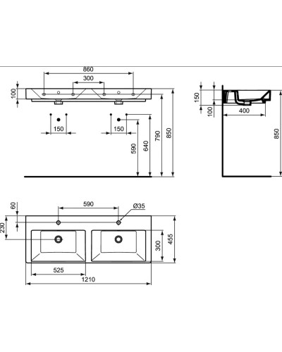 Раковина 120 см Ideal Standard Strada K079101