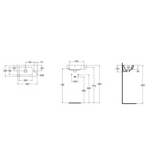 Раковина с отверстием для смесителя справа 45 см Ideal Standard Active T054001