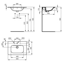 Раковина 64 см Ideal Standard Active T054701
