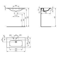 Раковина 84 см Ideal Standard Active T054801