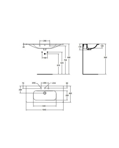Раковина 104 см Ideal Standard Active T054901