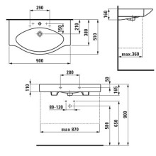 Раковина 90 см Laufen Palace 8.1170.2.000.104.1