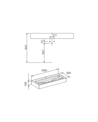 Раковина 125 см KEUCO Edition 300 30370310001