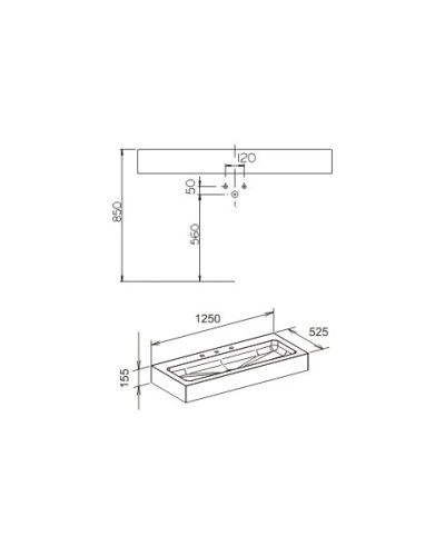 Раковина 125 см KEUCO Edition 300 30370310003
