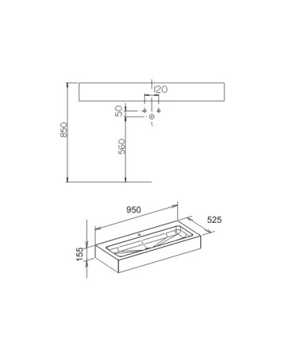 Раковина 95 см KEUCO Edition 300 30380310001