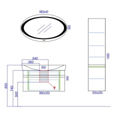 Раковина 90х45 см Aqwella 5 Stars Escape Esc.09.04.D