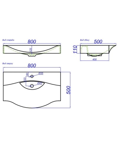 Раковина 80х50 см Aqwella 5 Stars Bergamo Ber.08.04.D