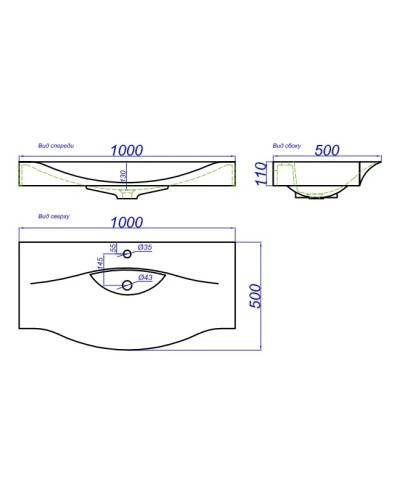 Раковина 100х50 см Aqwella 5 Stars Bergamo Ber.10.04.D