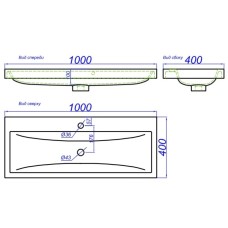 Раковина 100х40 см Aqwella 5 Stars Infinity Inf.10.04.D