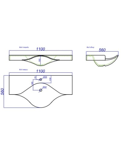 Раковина 110х56 см Aqwella 5 Stars Broadway Brw.11.04.D
