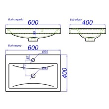 Раковина 60х40 см Aqwella 5 Stars Infinity Inf.06.04.D