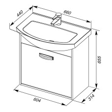 Раковина Aquanet Элеганс 660