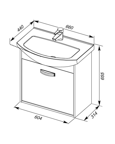 Раковина Aquanet Элеганс 660