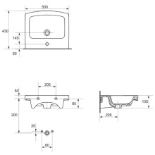 Раковина 50х43 см Cersanit Easy UM-ES 50/1