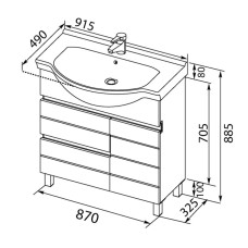 Раковина Aquanet Shenxin 90 00169552