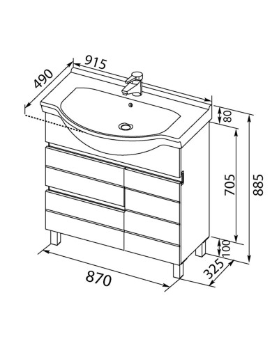 Раковина Aquanet Shenxin 90 00169552