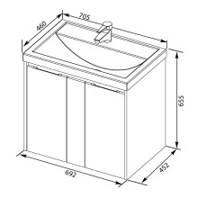 Раковина Aquanet Фостер 700