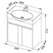 Раковина Aquanet Infinity 65