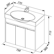 Раковина Aquanet Infinity 75