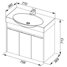 Раковина Aquanet Infinity 75