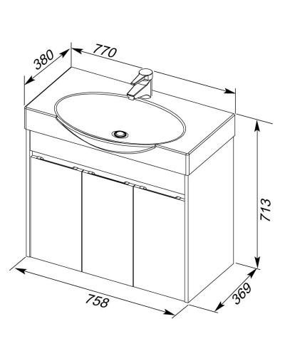 Раковина Aquanet Infinity 75