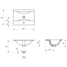 Раковина 50х39,5 см Cersanit Ontario UUM-On50/1