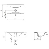 Раковина 60х45 см Cersanit Ontario UM-On60/1
