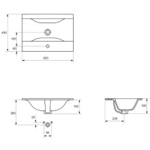 Раковина 60х45 см Cersanit Ontario UM-On60/1