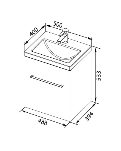 Раковина Aquanet Como 50