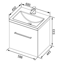 Раковина Aquanet Como 60