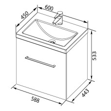 Раковина Aquanet Como 60