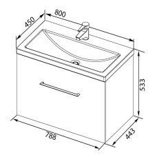 Раковина Aquanet Como 80