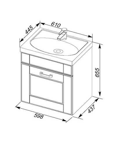 Раковина Aquanet Калипсо 600