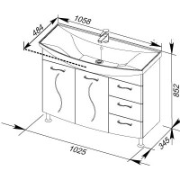Раковина Aquanet Стиль 1050