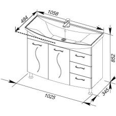 Раковина Aquanet Стиль 1050