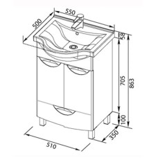Раковина Aquanet Everson ECB58551