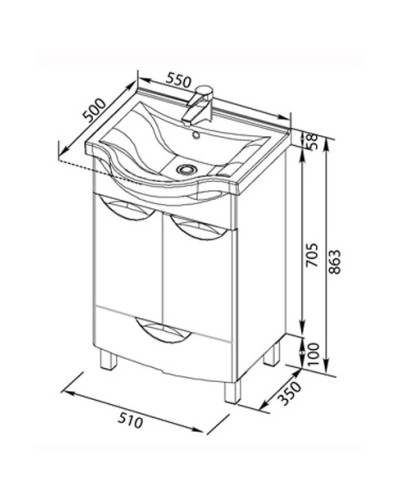 Раковина Aquanet Everson ECB58551