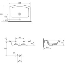 Раковина 60,5х45,5 см Cersanit Easy UM-ES60/1
