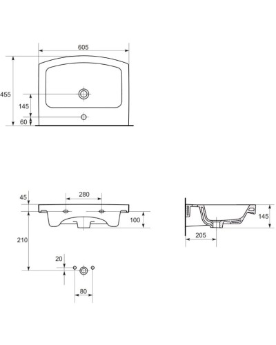 Раковина 60,5х45,5 см Cersanit Easy UM-ES60/1