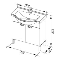 Раковина Aquanet Аква 80