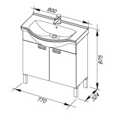 Раковина Aquanet Аква 80