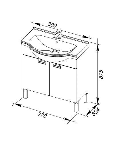 Раковина Aquanet Аква 80