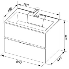 Раковина Aquanet Фортуна 70