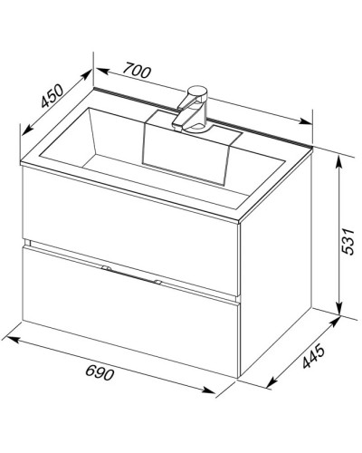 Раковина Aquanet Фортуна 70