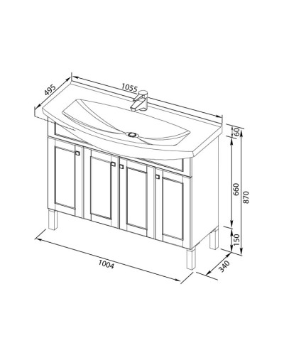 Раковина Aquanet Элеганс 1050