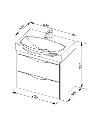 Раковина Aquanet Sanovit 5065-KL