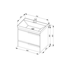 Раковина Aquanet Орлеан 70