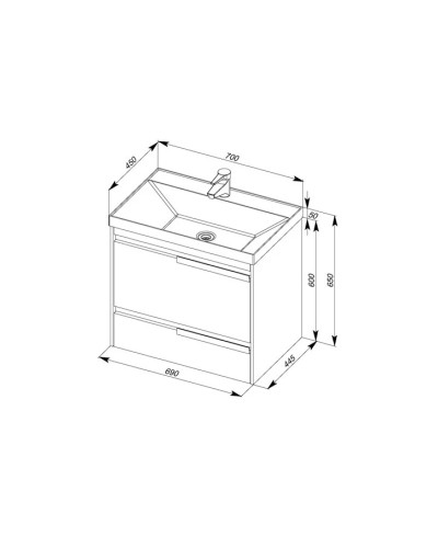 Раковина Aquanet Орлеан 70