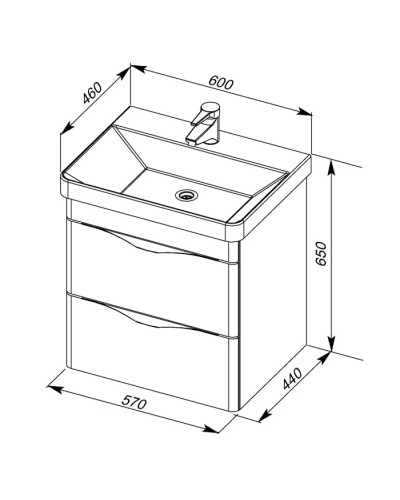 Раковина Aquanet Sanovit 11060-KL